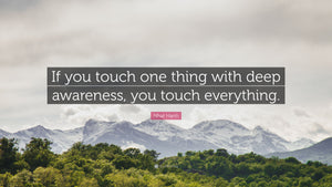 When you touch one thing with deep awareness...